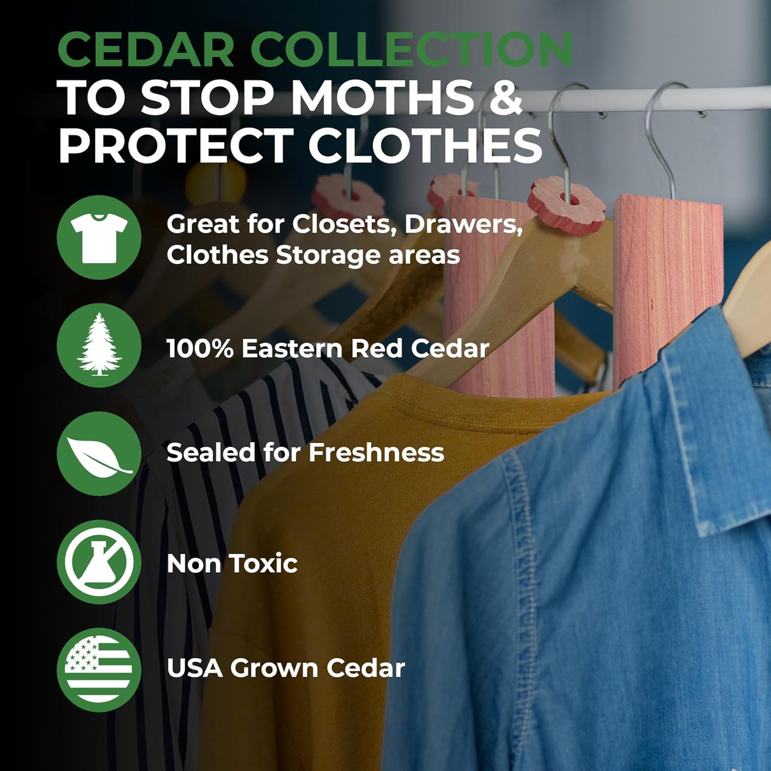 61 Pack Cedar Blocks, Sachets, Rings, Balls - Stop Clothes Damage - the Ultim...