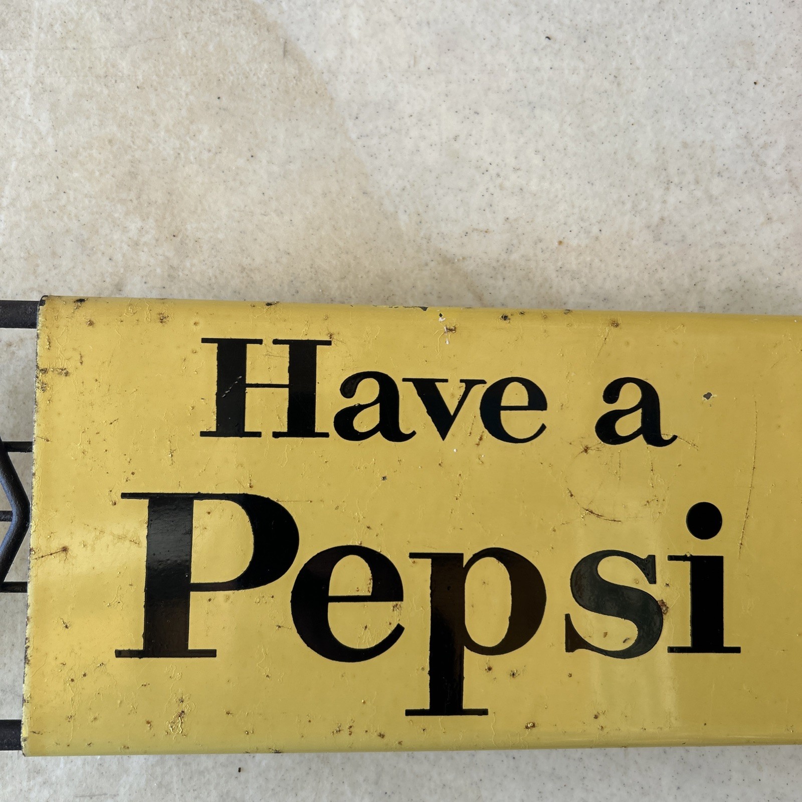 Vintage Have A Pepsi-Cola" Advertising Soda Screen Door Pull Push Bar Expandable