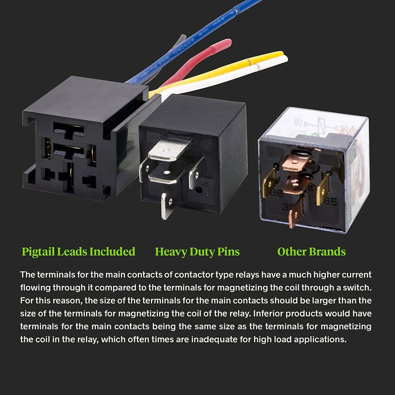 5Pin Automotive Car Relay Switch SPDT Harness Socket Waterproof 40A DC 12V 12AWG