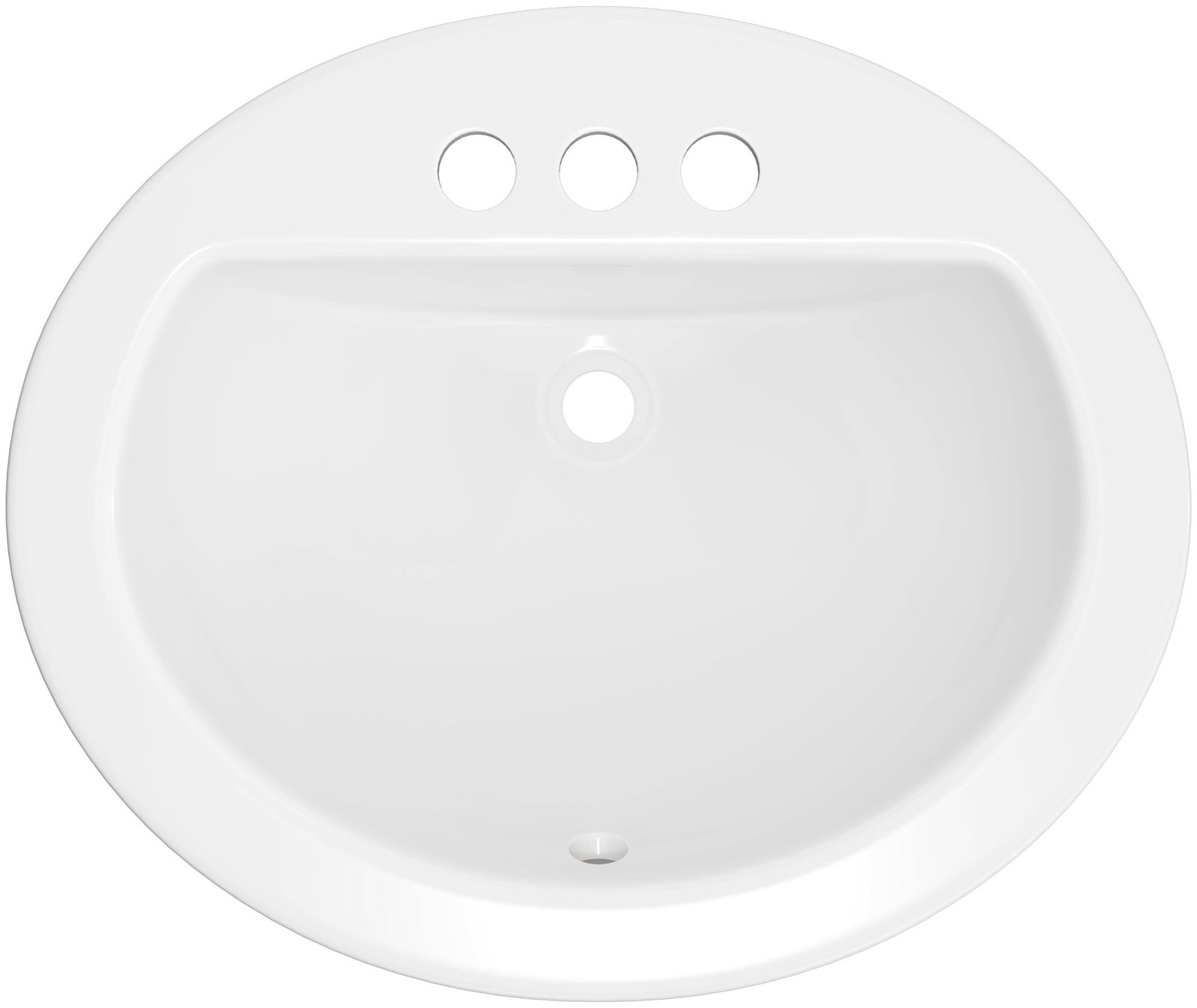PROFLO PF19164 White 19" Self Rimming Oval Bathroom Sink
