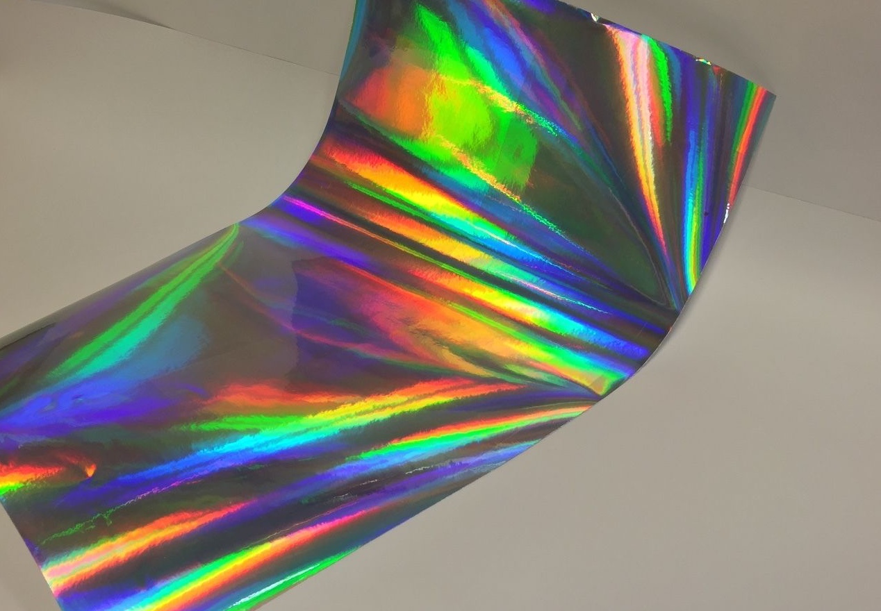 Oil Slick / Rainbow Holographic Vinyl 24" x 30 Ft, Metallic Shimmer, Made in USA