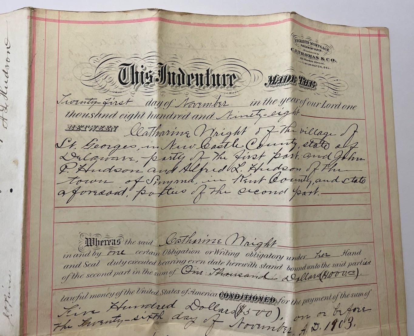Antique 1865 Deed, 1899 Deed & Mortgage, and 1906 Mortgage Documents - Delaware