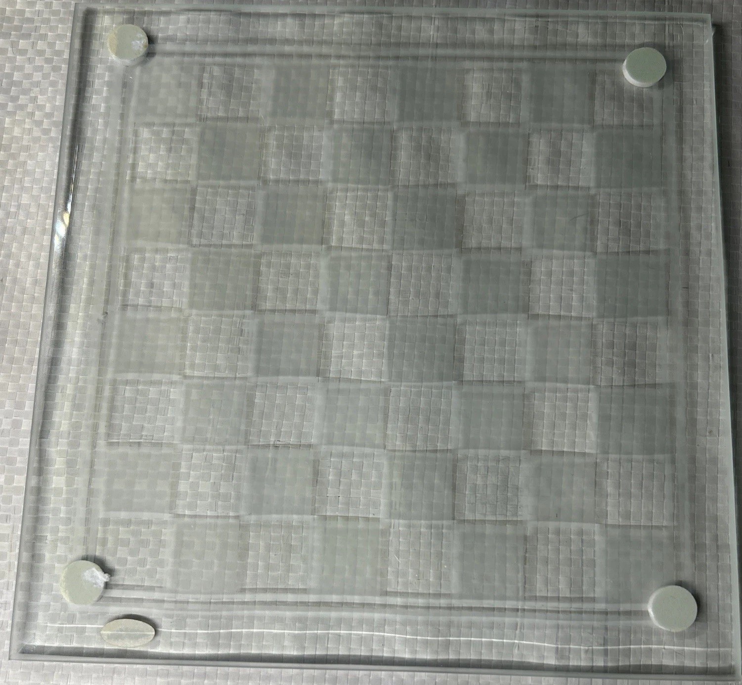 Clear And Frosted Glass Chess Or Checker Board Only 9.75" - No Chess Pieces