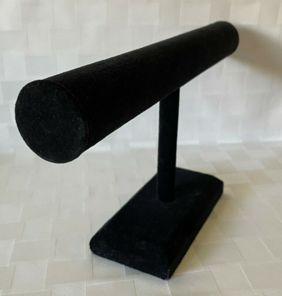 Elegant Black Velvet T-Bar Jewelry Display Stand - Bracelets/Watches/Bangles Org