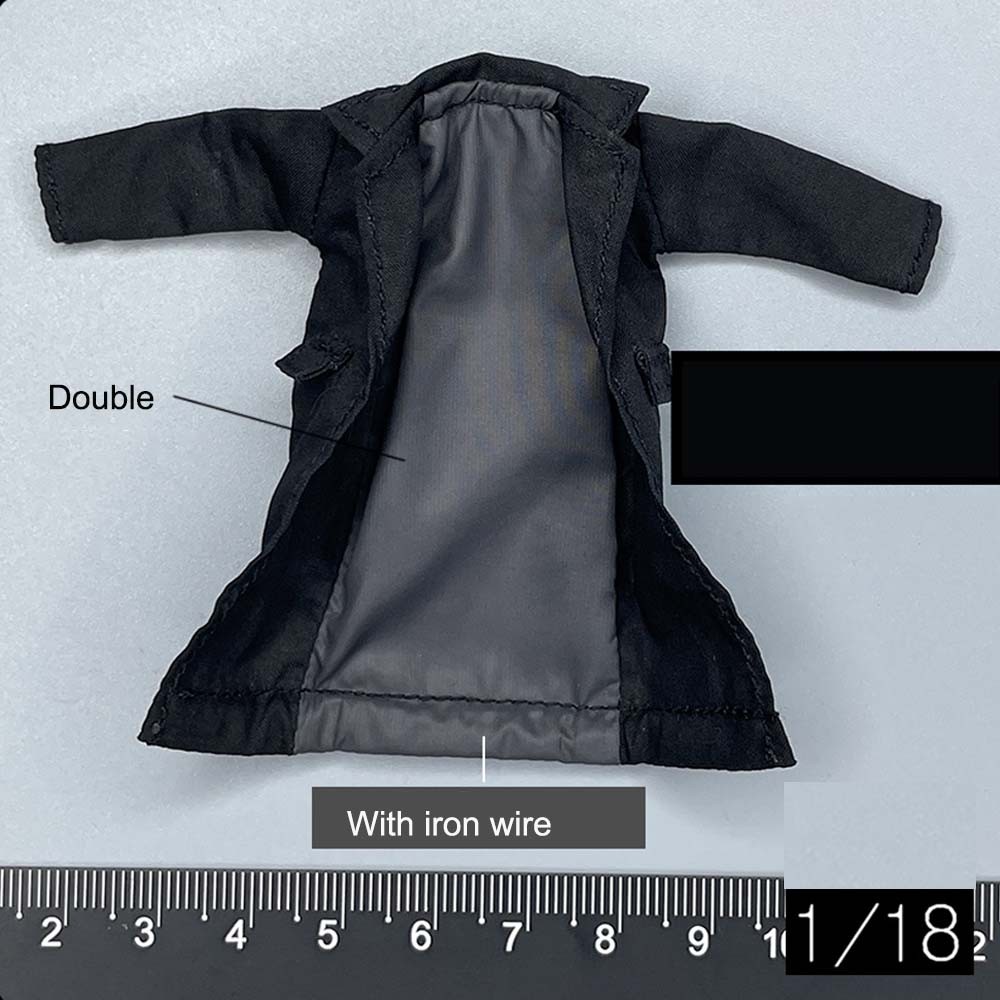 New Handmade 1/18 Trench coat Long Coat For 3.75" Muscle Figure Toys Accessory