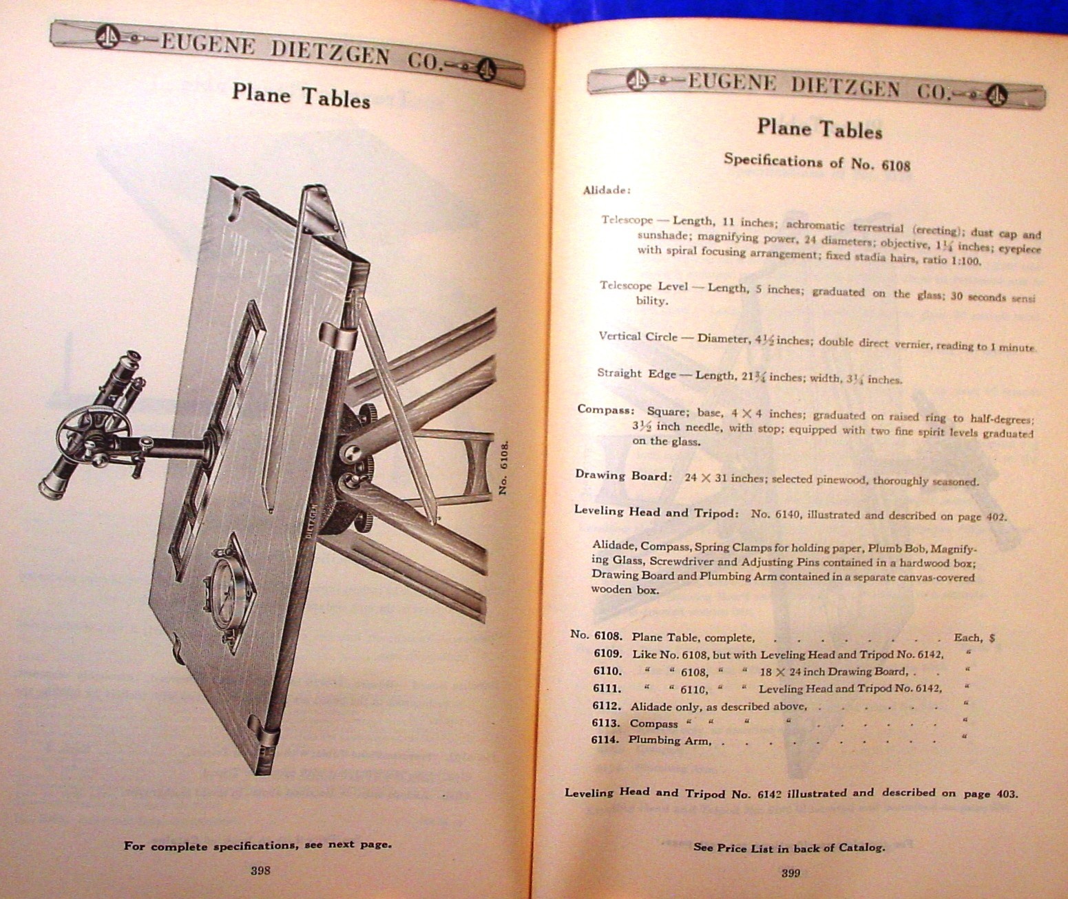 1926 Dietzgen Surveying & Drafting Insts. Catalog