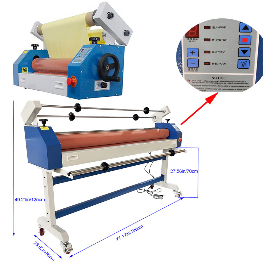 63 in Semi-Automatic Cold Laminator Machine 110V Wide Format Laminator Machine