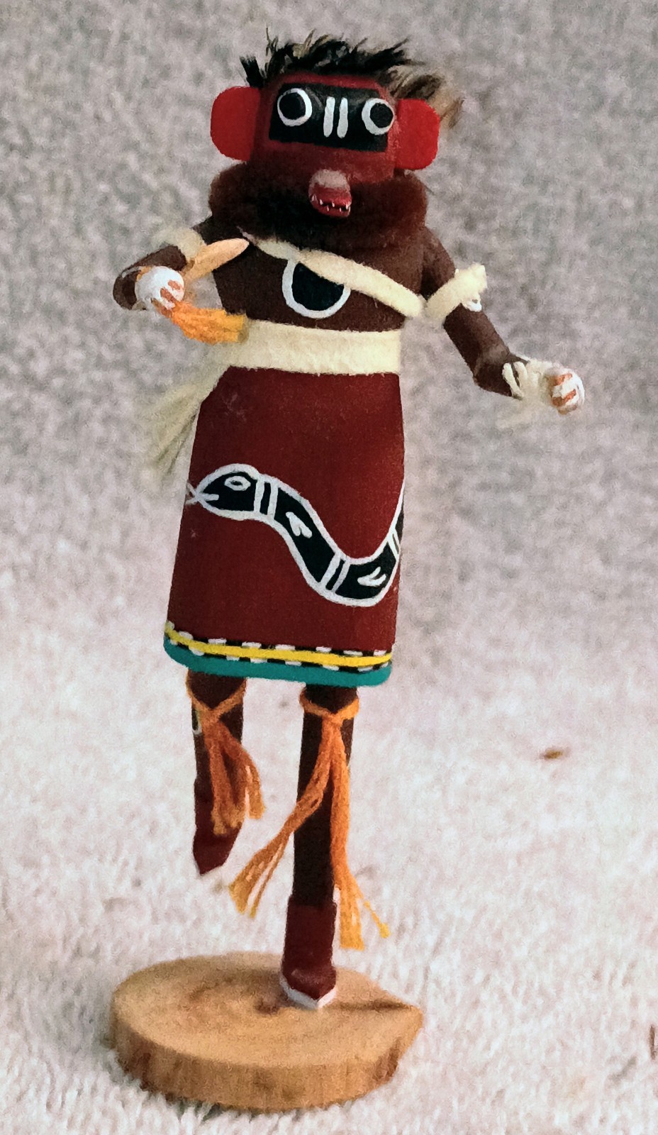 Two Miniature Hopi Kachinas Crow Mother And Bear Kachina Signed A.E. Lewis