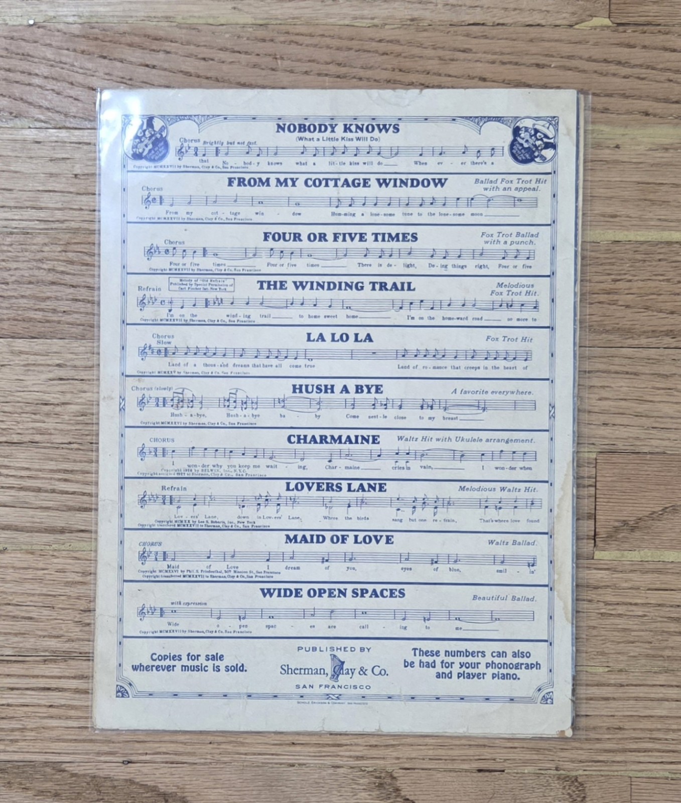 (8) Vintage Music Sheets Lot