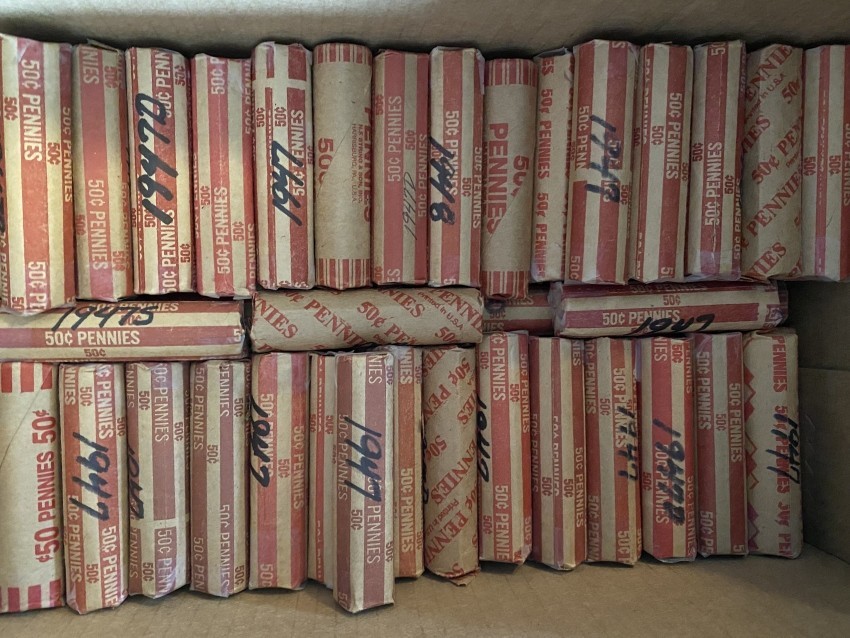 Lot of (10 rolls) Lincoln Wheat Cent Rolls 1940-1958