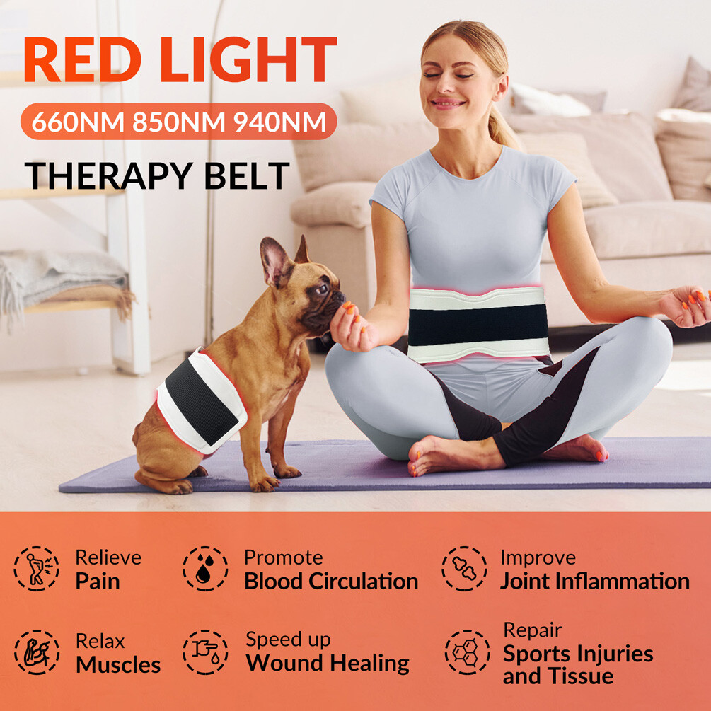 Red Light Therapy Pads Near Infrared LED Belt for Waist Back Muscle Pain Relief