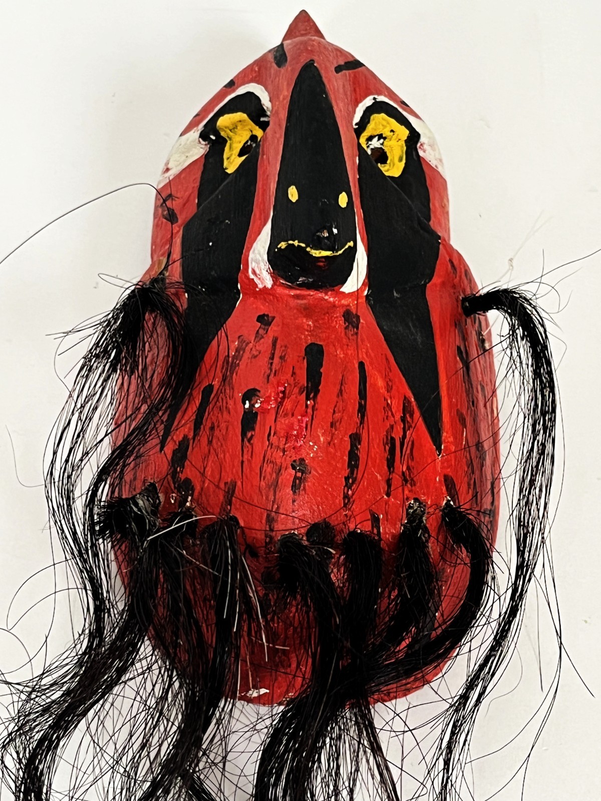 MAYO PASCOLA YAQUI FOLK ART ETHNOGRAPHIC CARVED WOOD OWL BIRD DANCE MASK SONORA