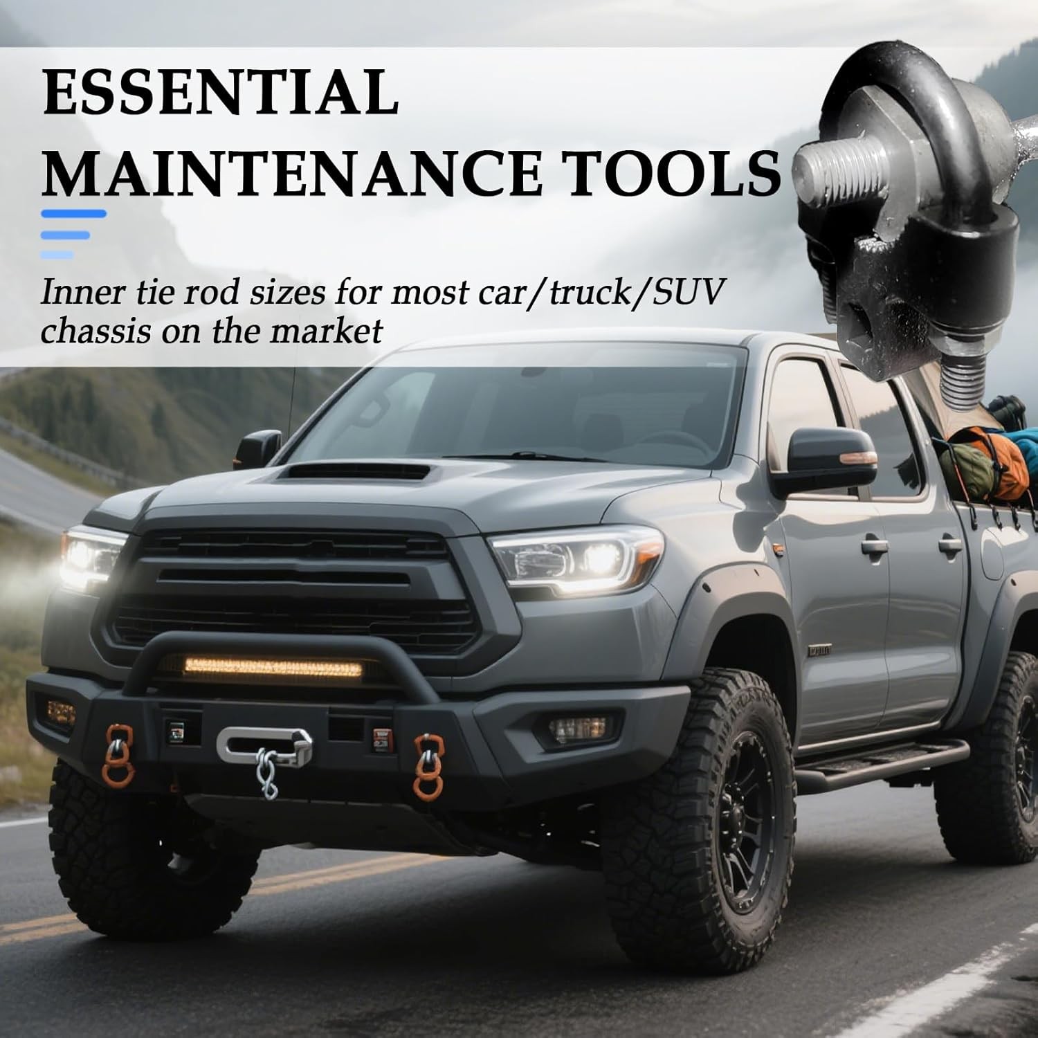 Inner Tie Rod Removal Tool with 3/8" Drive Ports,Anti-Slip Inner Tie Rod Tool wi