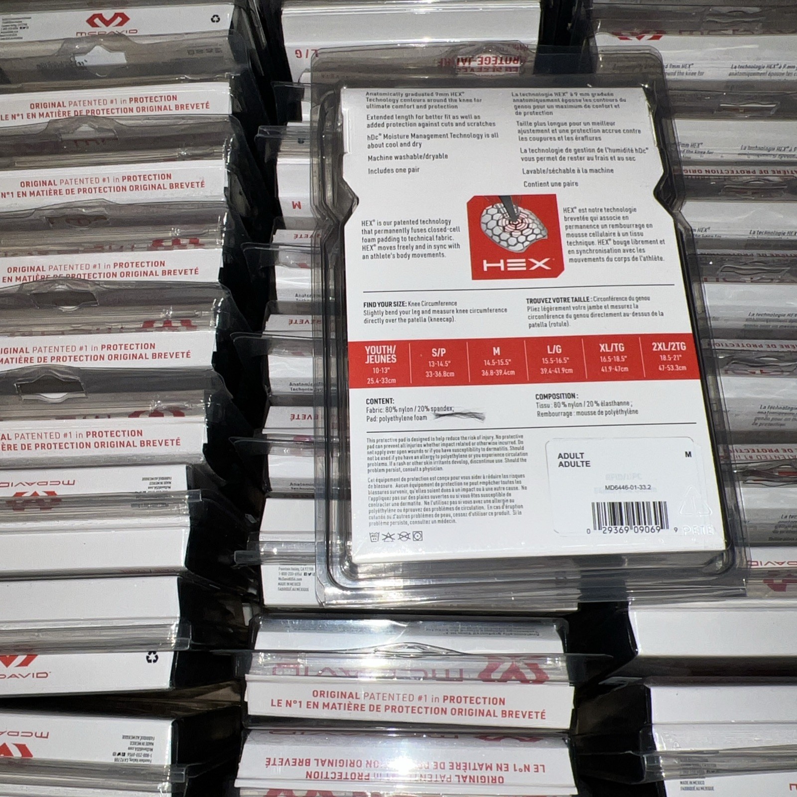 McDavid Protective Padded HEX Leg Sleeves Pair medium black new in plastic