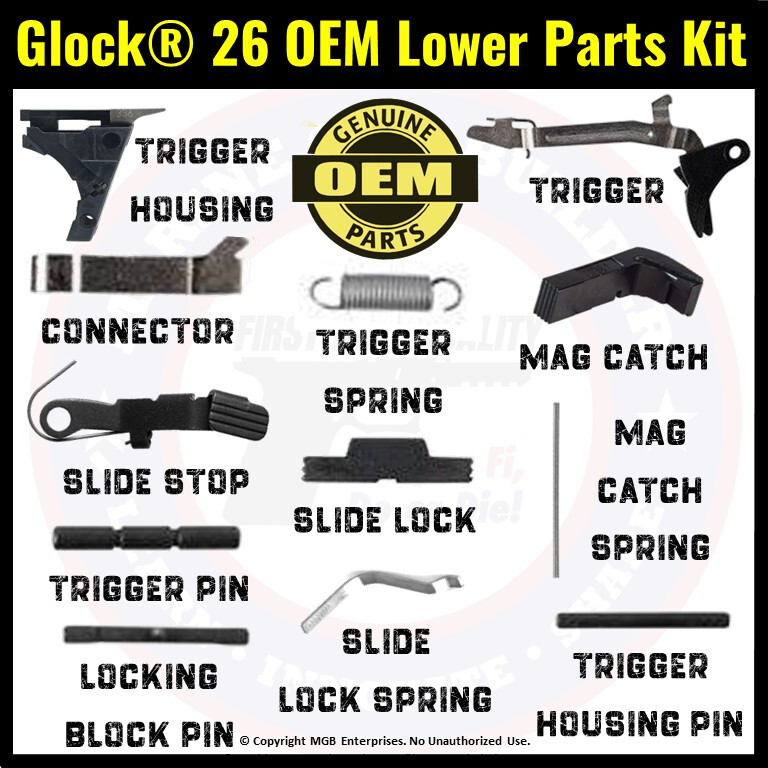 G26 OEM LPK Gen 3 Genuine Stamped Glock 26 Lower Parts Kit