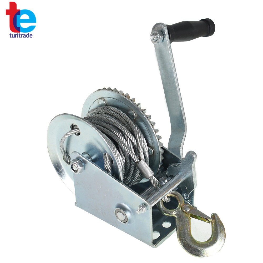 Manual Winches 1600lbs Boat Winch Hand Crank Winch With 10m (32ft) Cable