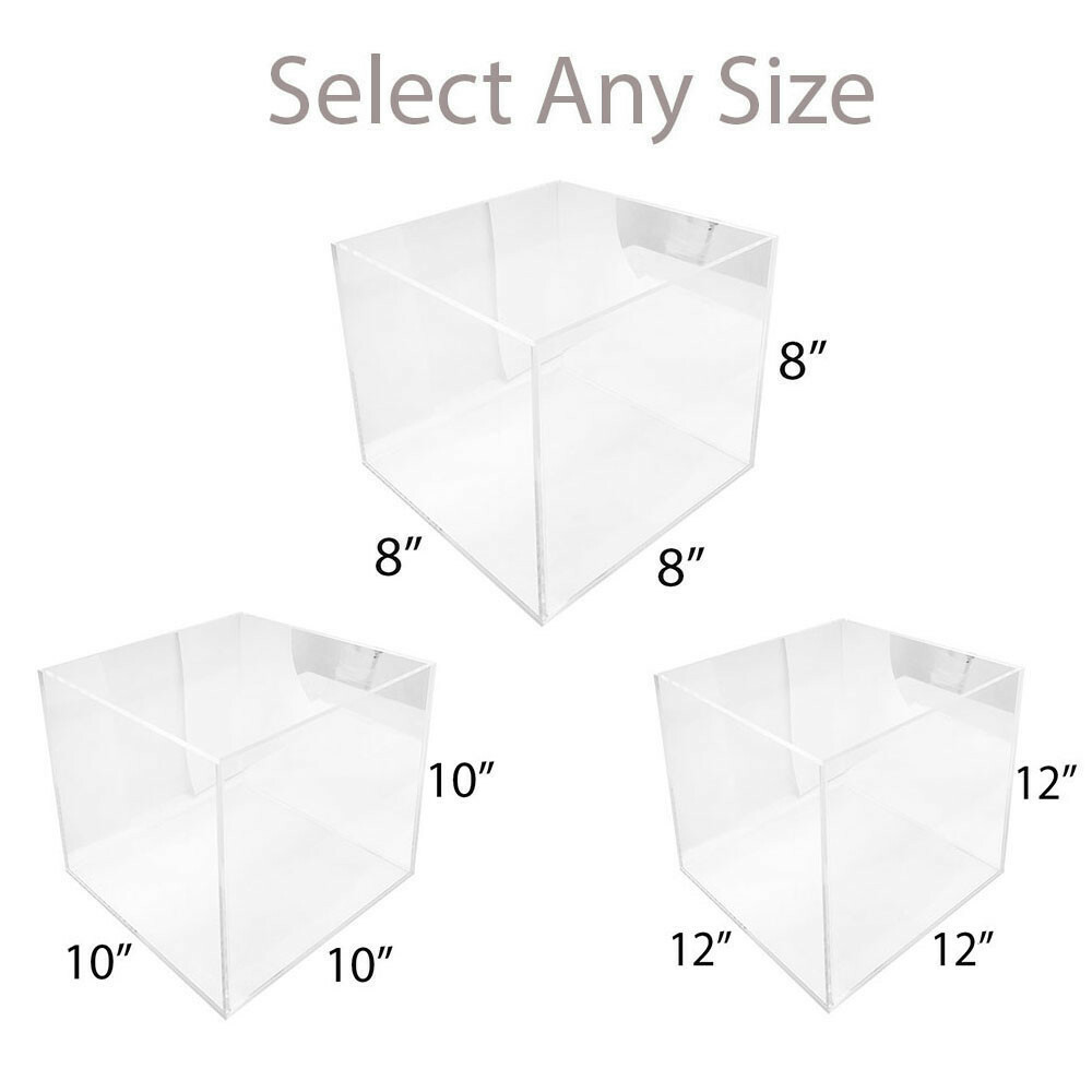5 Sided Lucite Clear Acrylic Cube Bin Retail Display