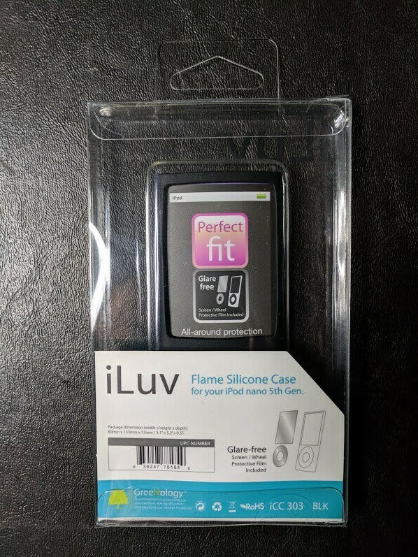 iLuv iCC303 Black Flame Silicone Soft Case for Apple iPod 5th Generation Nano