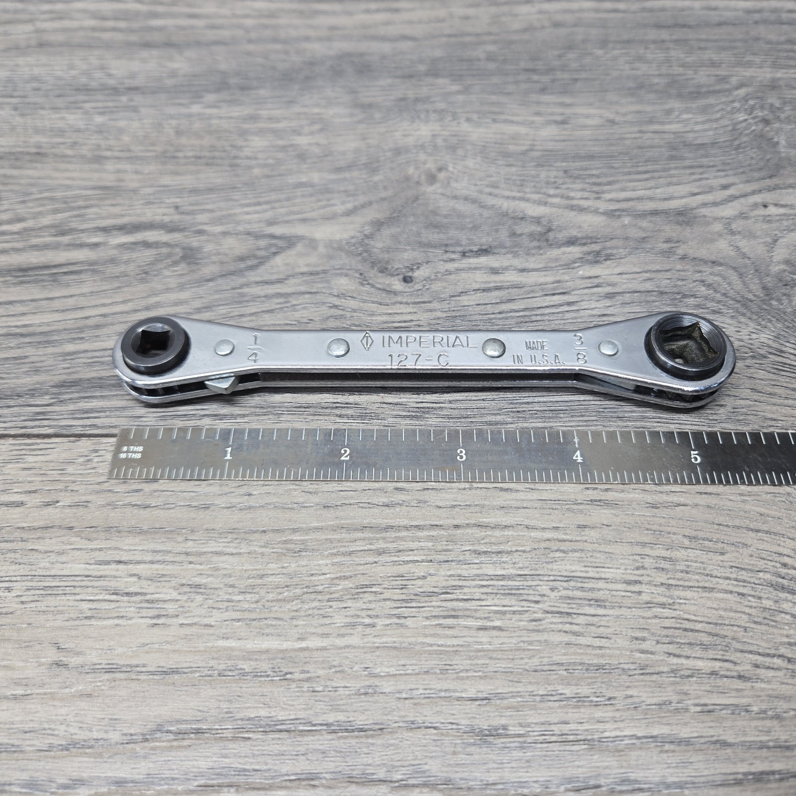 Imperial Eastman 127-C ¼ & ⅜ Refrigeration Reversible Ratcheting Wrench USA