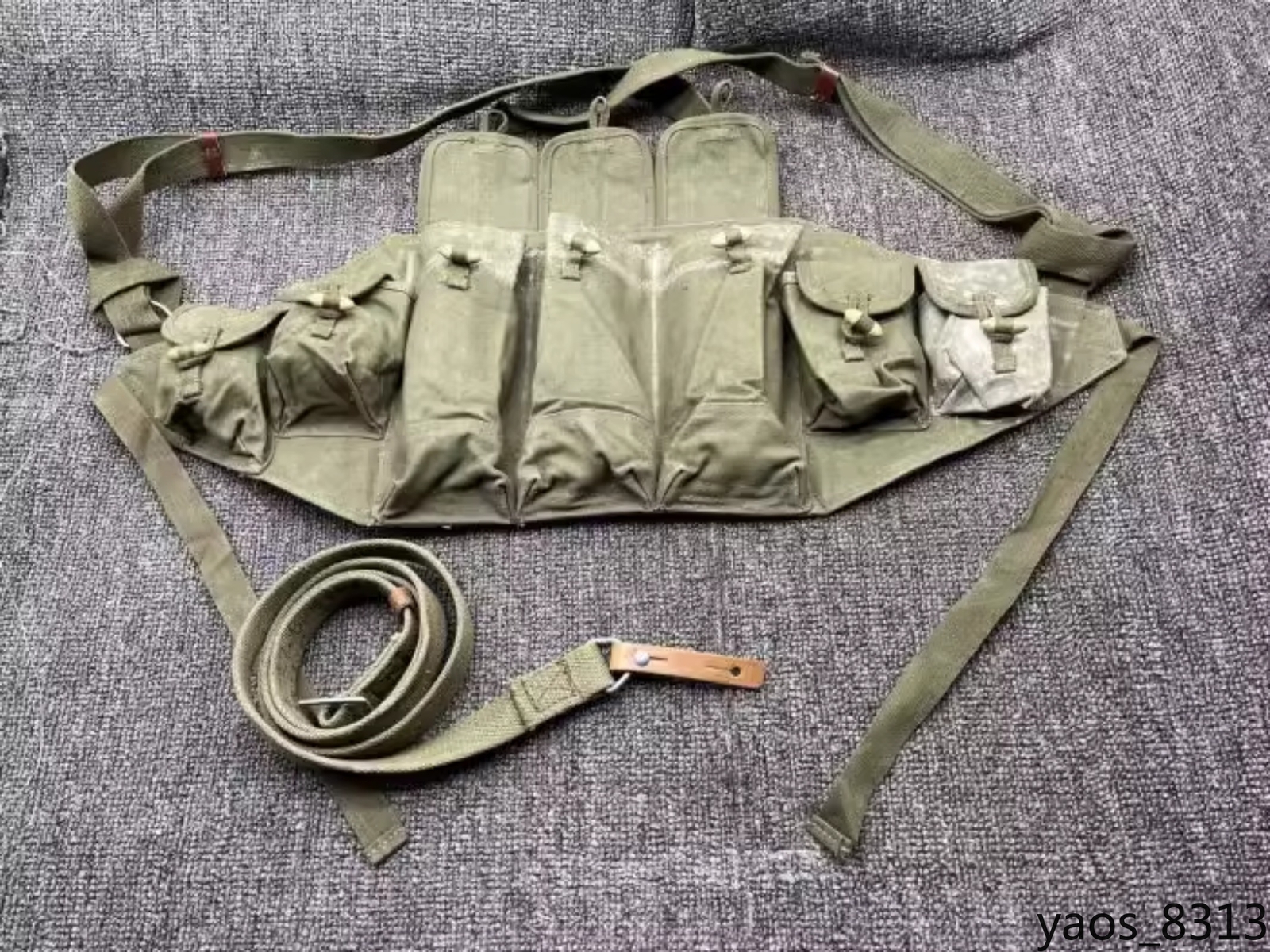 Russia AK Chinese 56 Tactical Chest Rig Vest Pouch with Belt Canvas bag