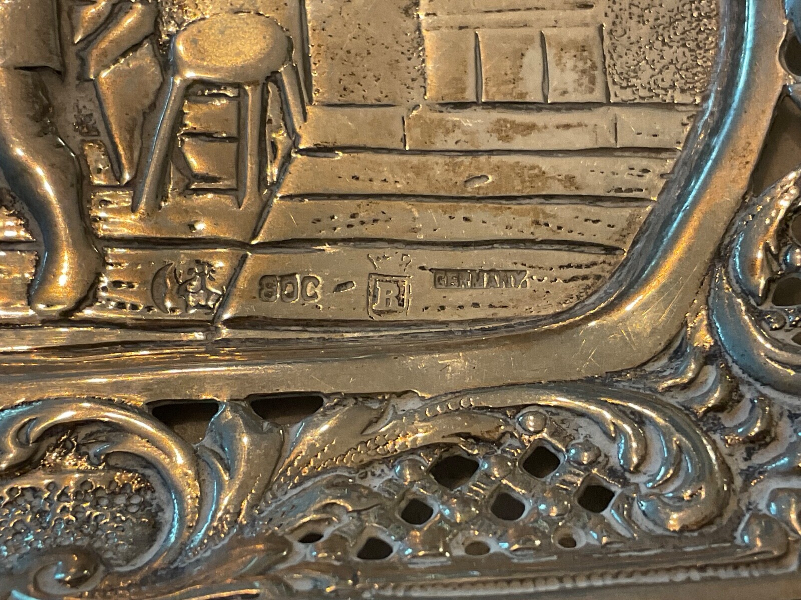 SMALL ANTIQUE GERMAN 800 silver tray