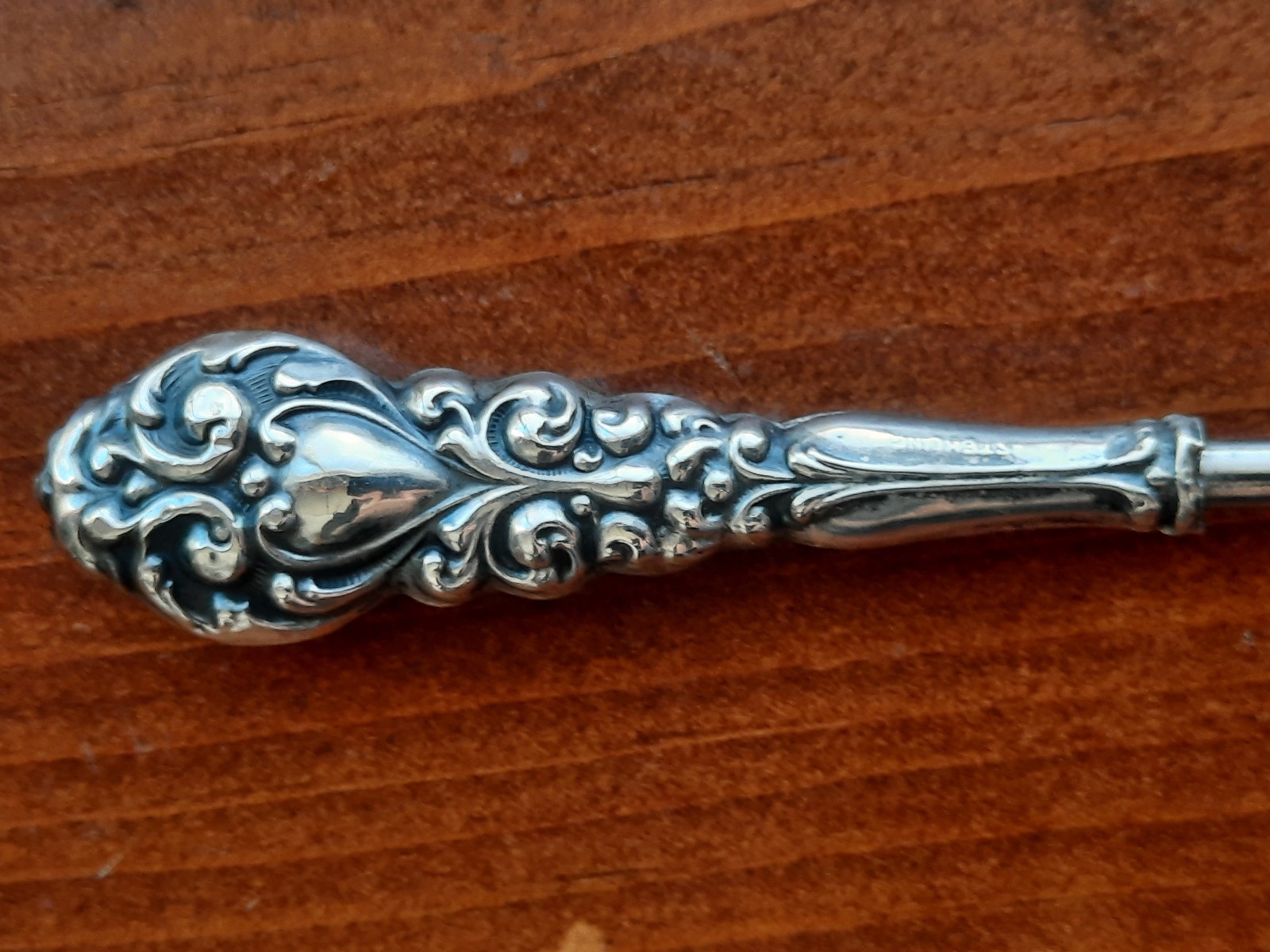 Sterling Silver Handle Button Hook, One Large, One Small