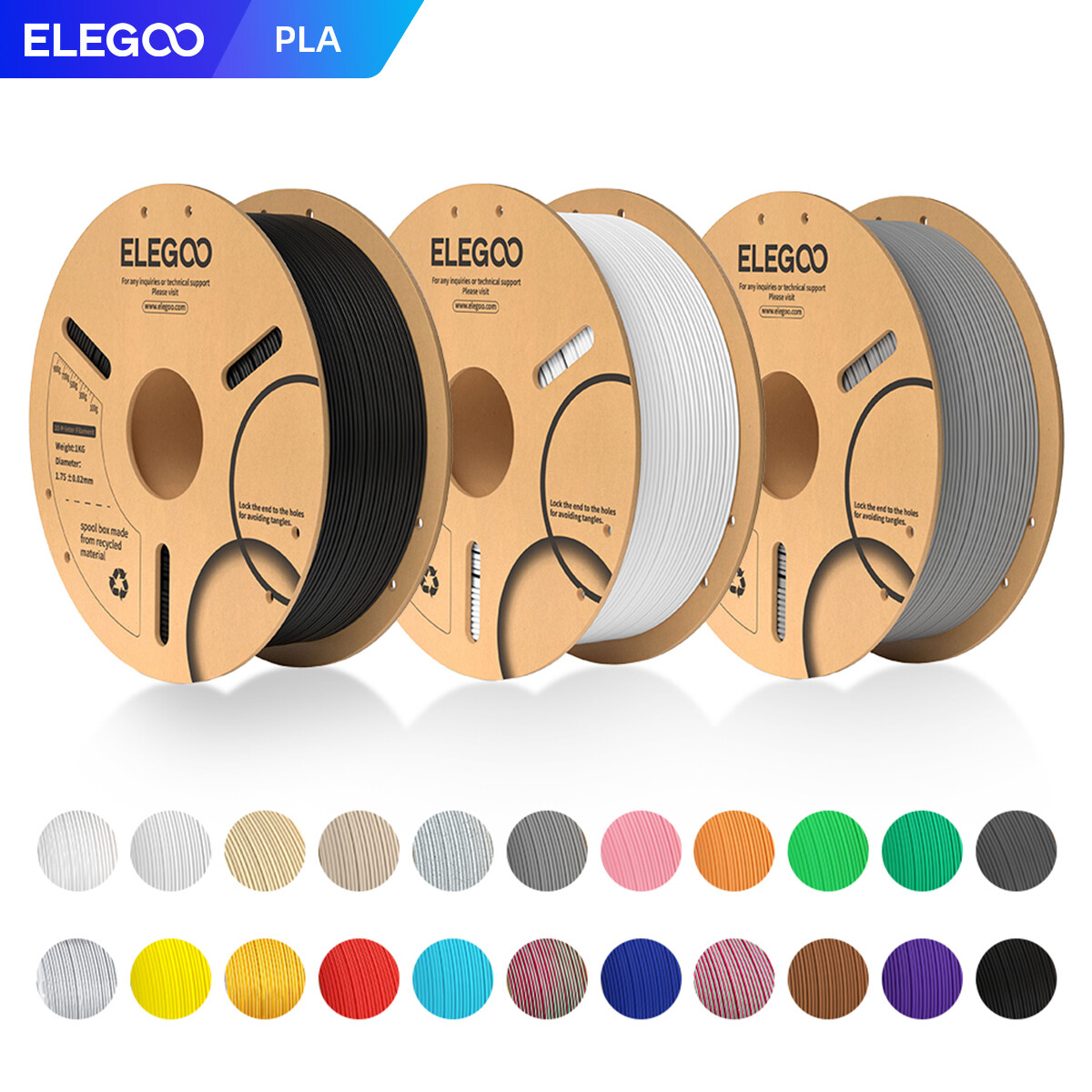 【Buy 6 Get 4 Free,Add 10】ELEGOO PLA Rapid PLA+ PETG TPU 3D Printer Filament 1KG