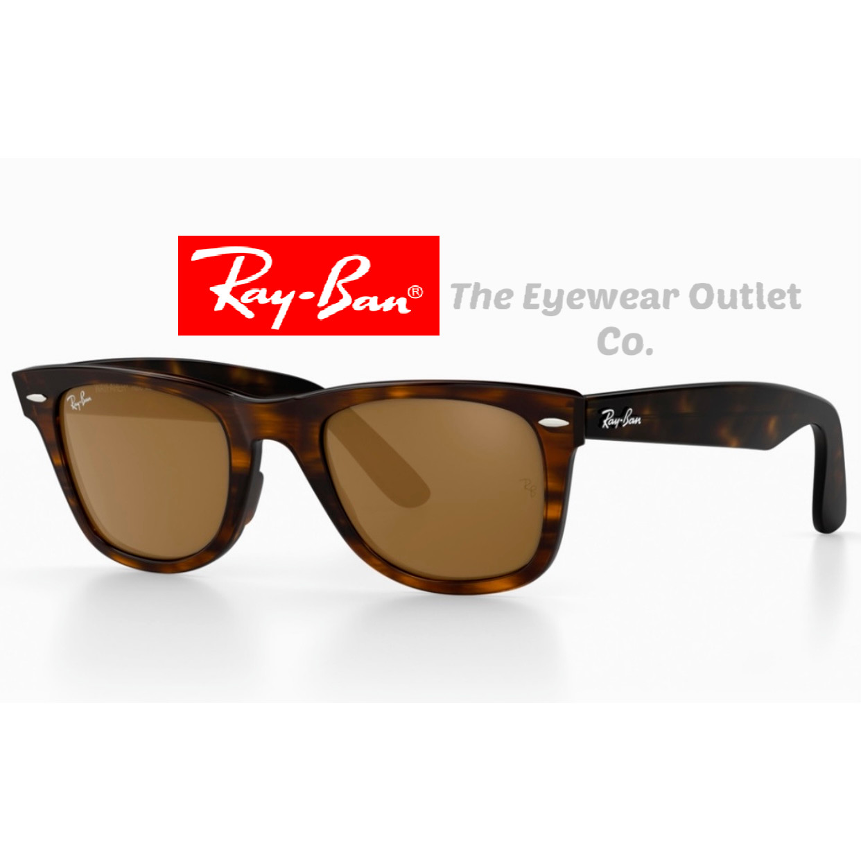 Store Display Rayban Wayfarer Brown Lens Tortoise RB2140 Standard 50mm Large 54