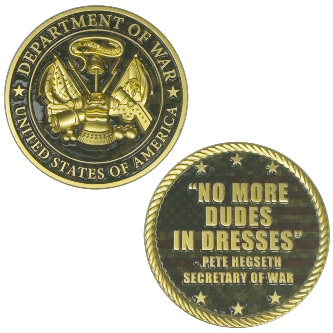 EL17-15 Secretary of War Pete Hegseth large Challenge Coin honoring Midnight Ham