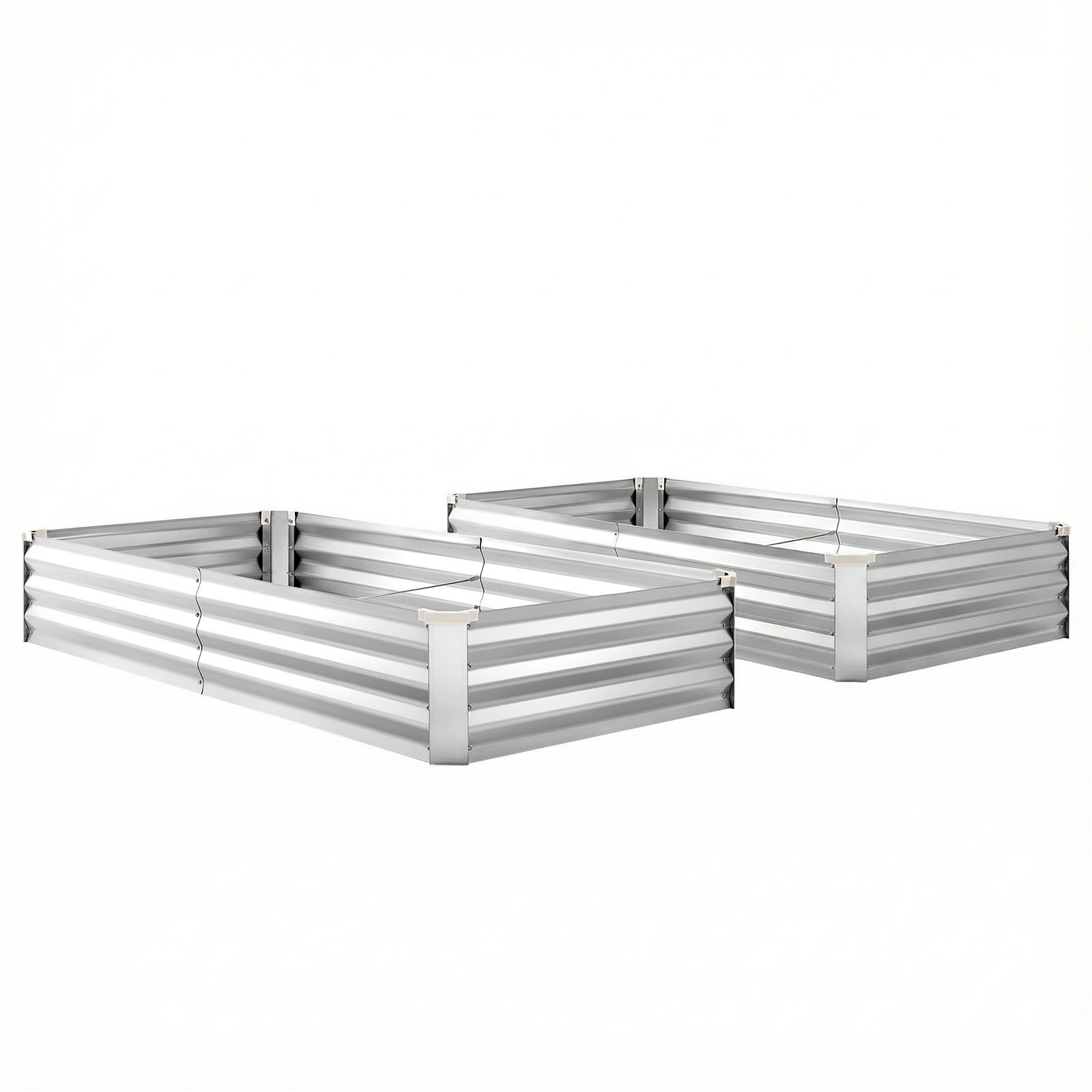 Uimoso 2 Pcs Galvanized Metal Raised Garden Beds 6x3x1ft Rectangular Planter Box