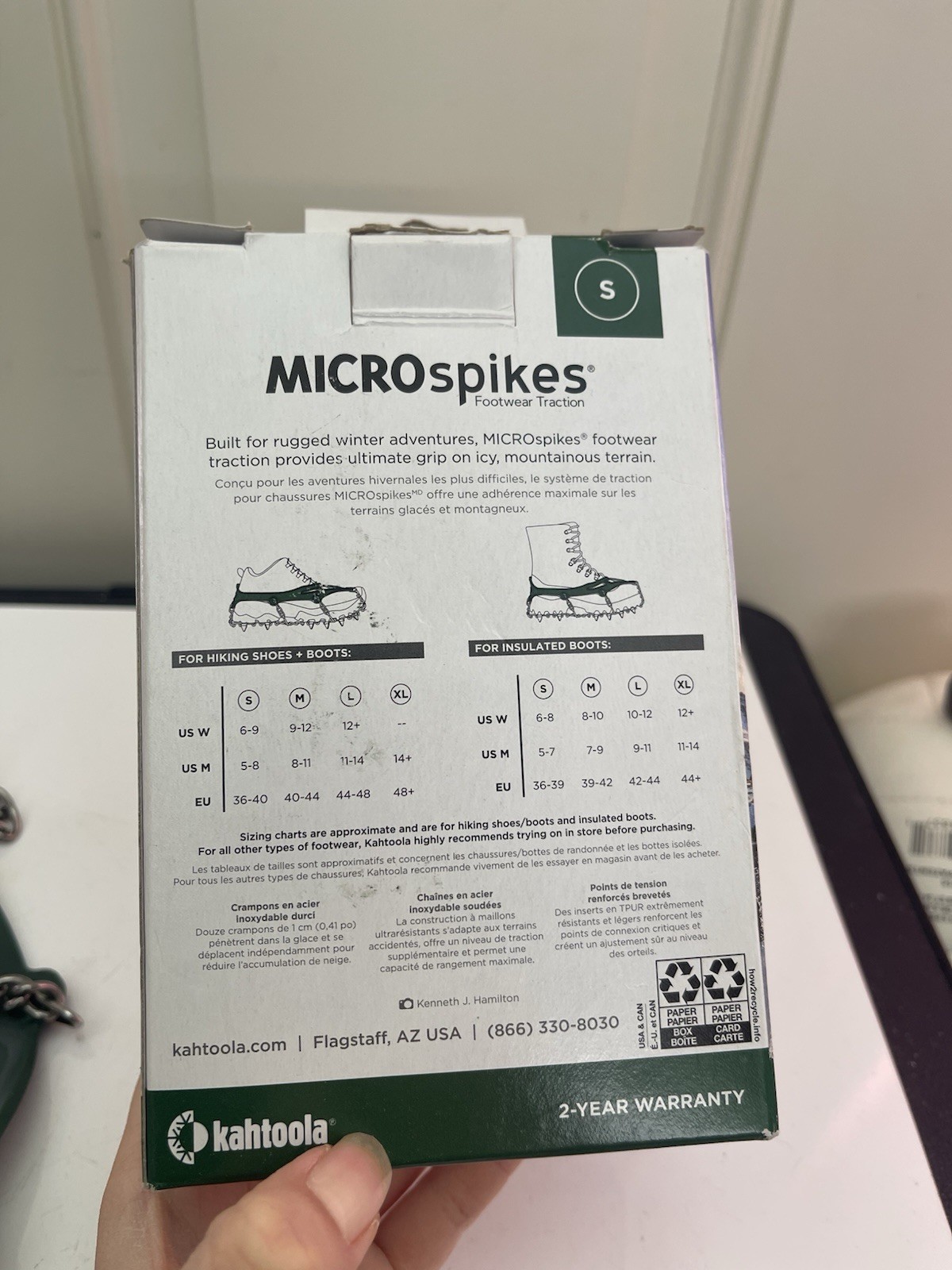 Kahtoola Microspikes Footwear Traction Hiking & Trekking Green Unisex Small