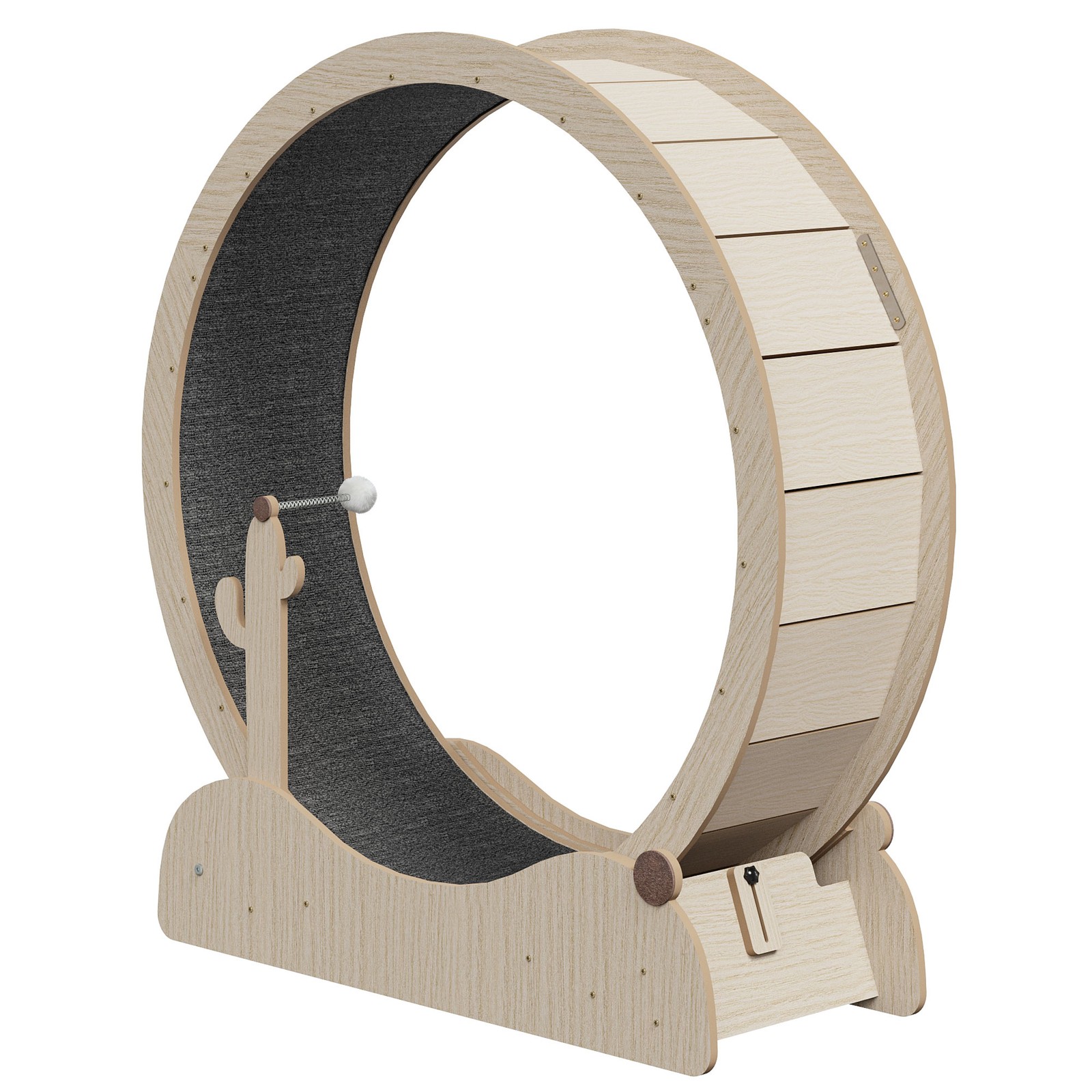 Large Cat Exercise Wheel 43" Solid Wood Cat Treadmill with Lock for Indoor Cats