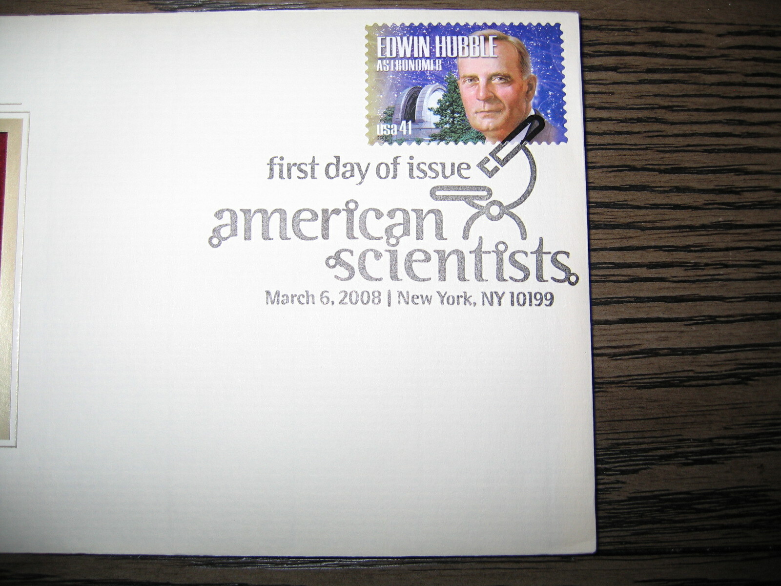 2008 American Scientists Edwin Hubble replica 22kt Gold GOLDEN Cover STAMP
