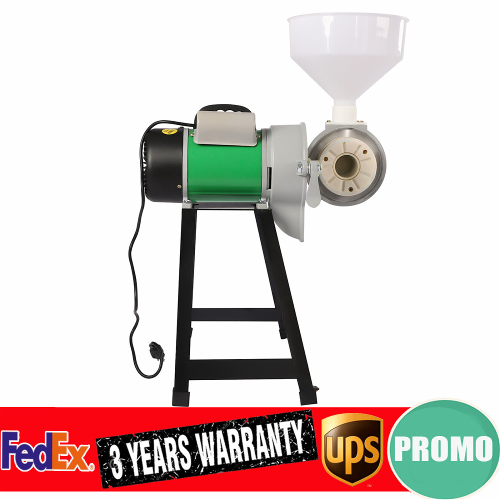 Electric Grinder Mill Grain Corn Wheat Feed/Flour Dry Wet Cereal Machine +Funnel