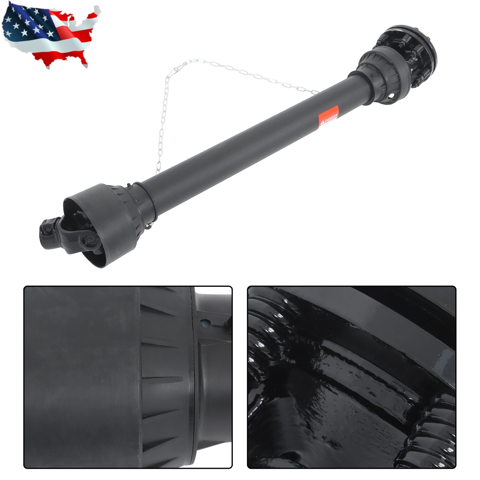 47" - 67" T6 1-3/8" x 6 Spline End w/Slip Clutch PTO Shaft PTO Drive Shaft