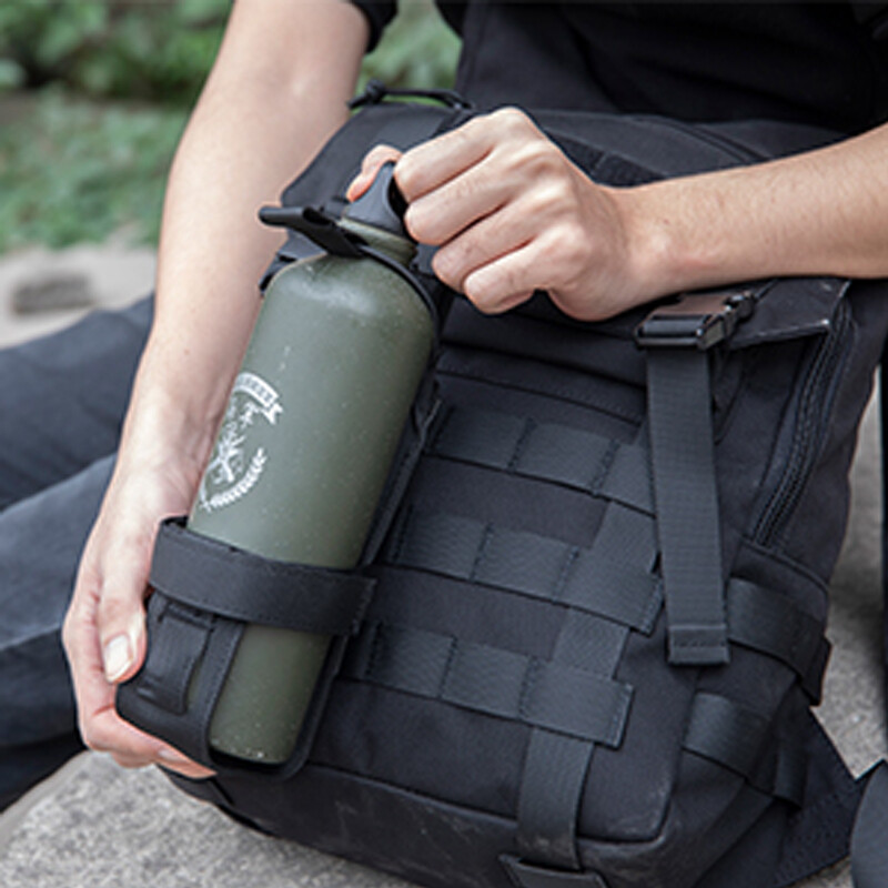 Outdoor Tactical Belt Kettle Holder Pouch Molle Adjust EDC Water Bottle Carrier