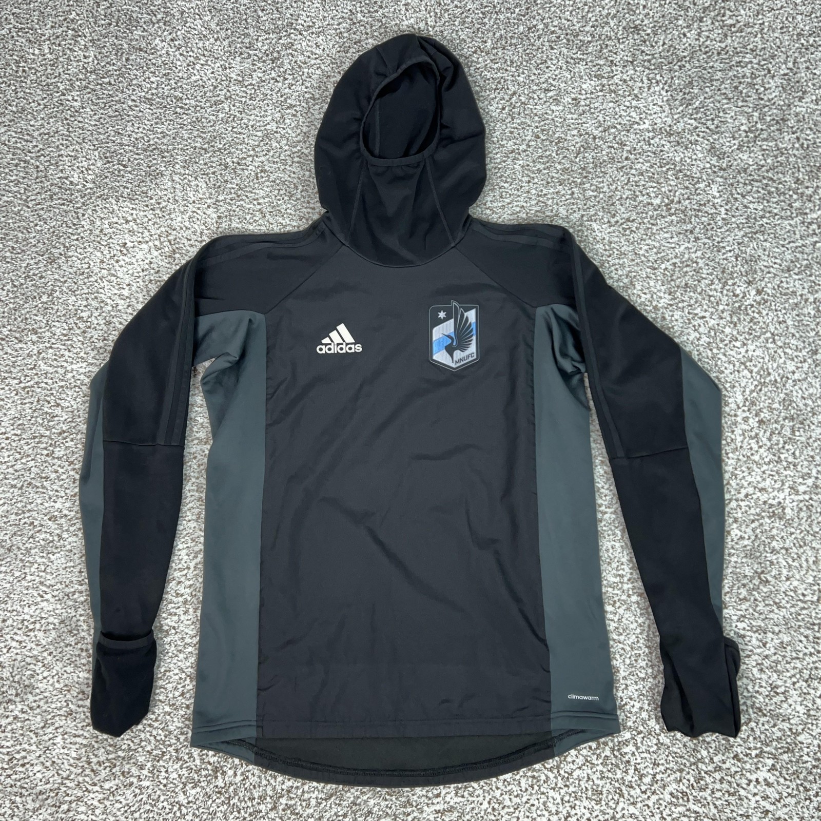 Minnesota United FC Sweatshirt Mens Small Black MLS Soccer Adidas Hooded Top