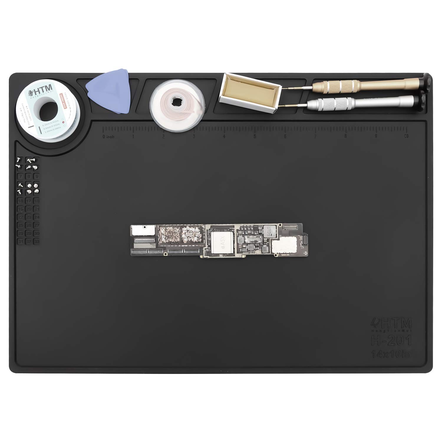 Silicone Repair Mat Heat Resistant Electronic Maintenance Work Pad Black L