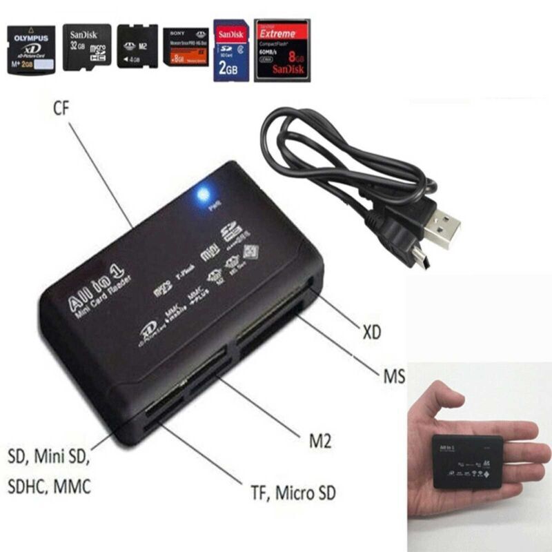 Memory Card Reader Mini 26-IN-1 USB 2.0 High Speed For CF xD SD MS SDHC