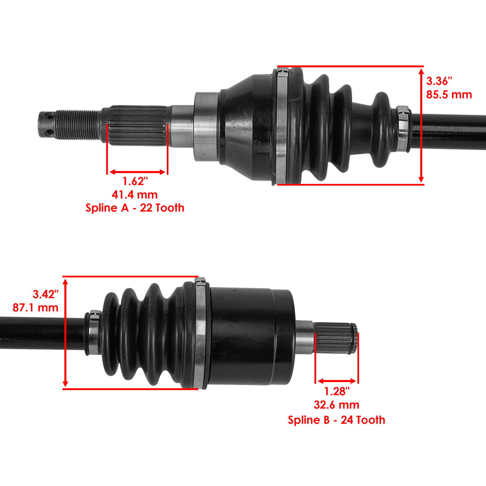 Caltric K7621-12310 Rear Left Or Right CV Axle For Kubota RTV-X1100CR 2014-2023
