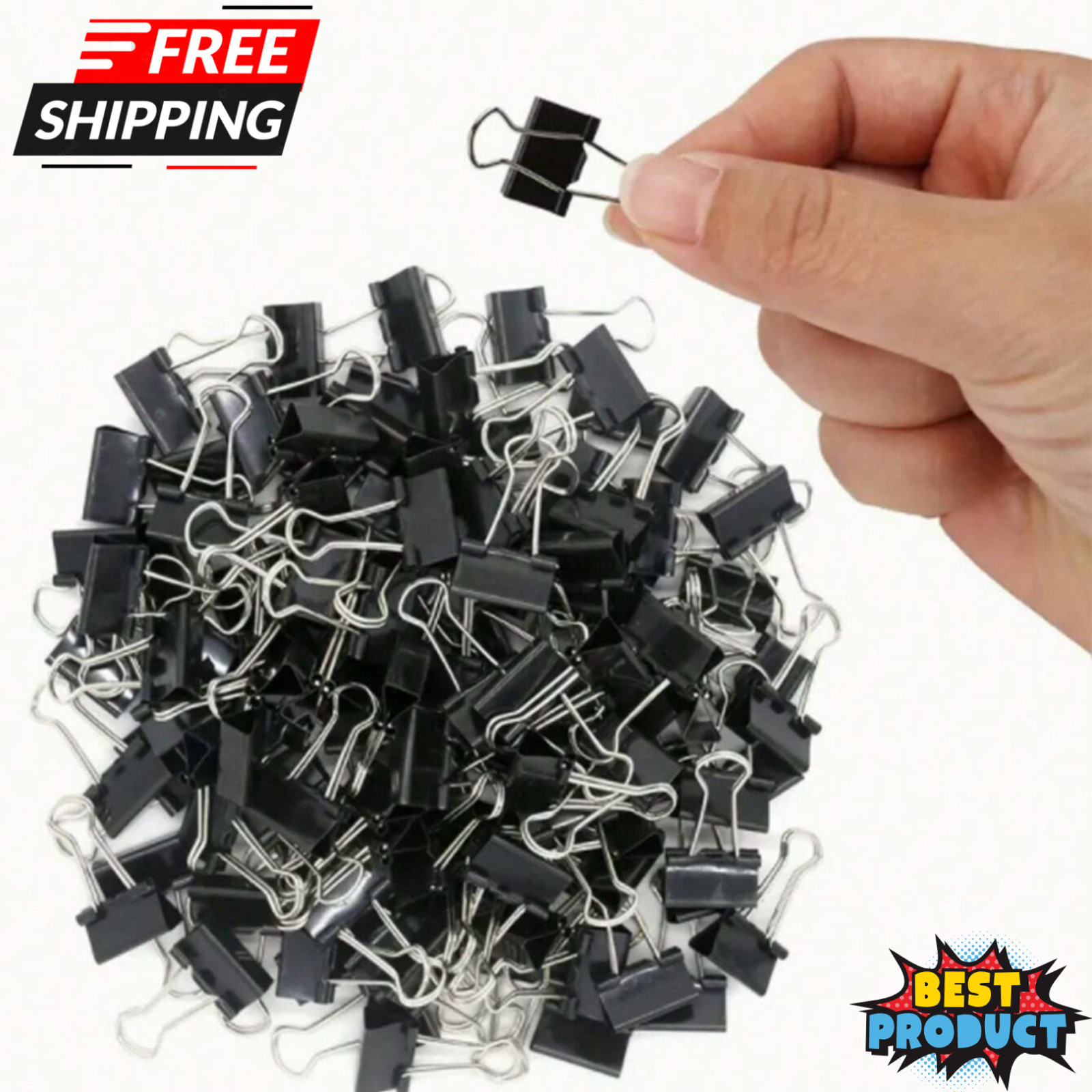 30P Metal Clamp Style Paper Clips Paper Document Binder Clip For Office & School