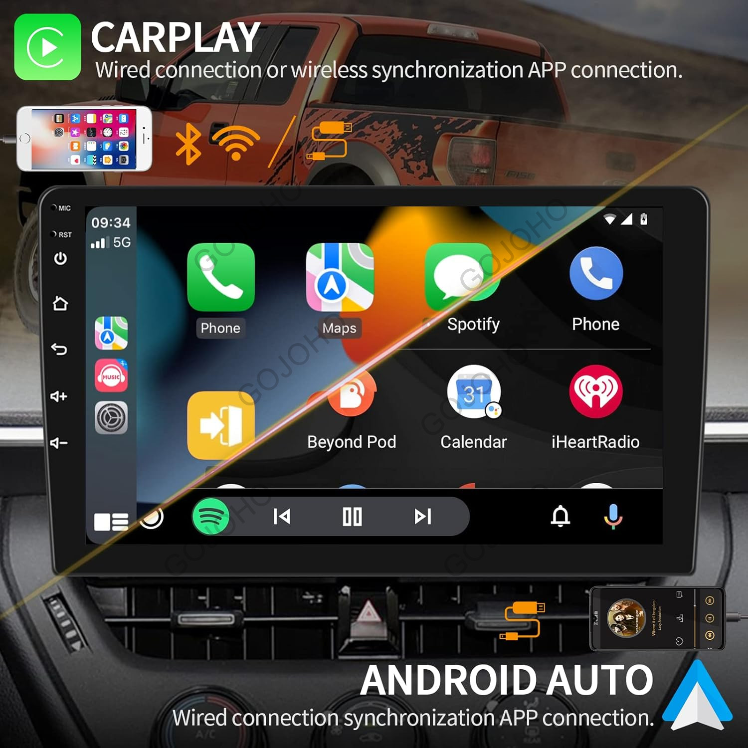 4+64GB Android 13 Car Radio Stereo GPS Navi Carplay For Honda Element 2002-2006