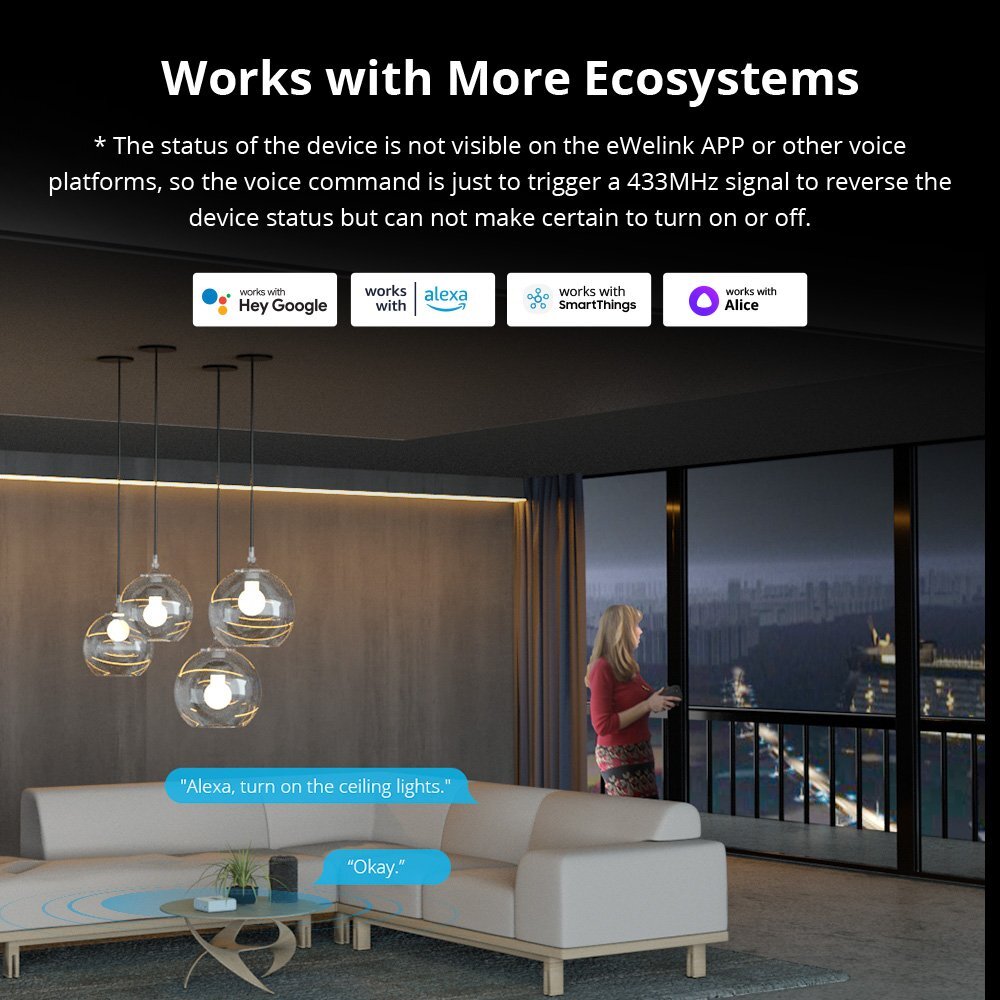 SONOFF RF BridgeR2 433 Smart Hub WiFi RF433MHz Wireless Controller Smart Gateway