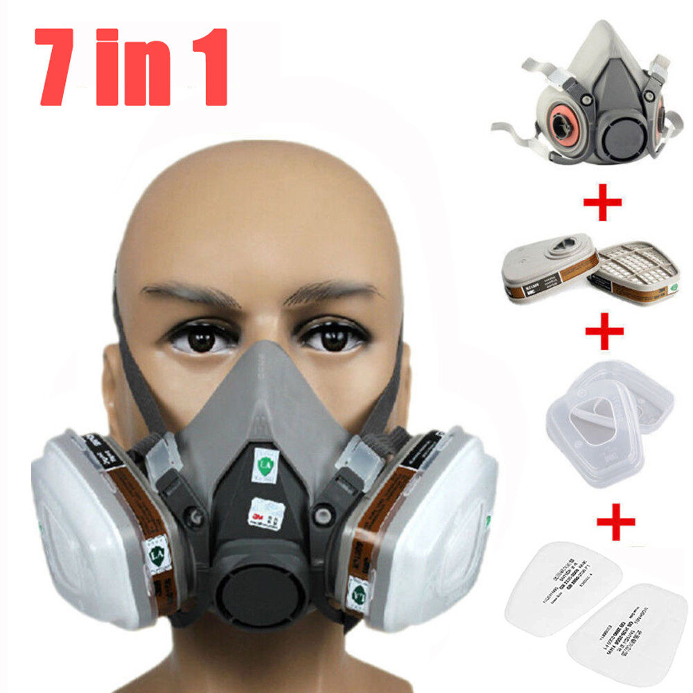 Half/Full Face Mask With Goggles Filter Anti-Dust/Gas Respirator 6200 Reusable