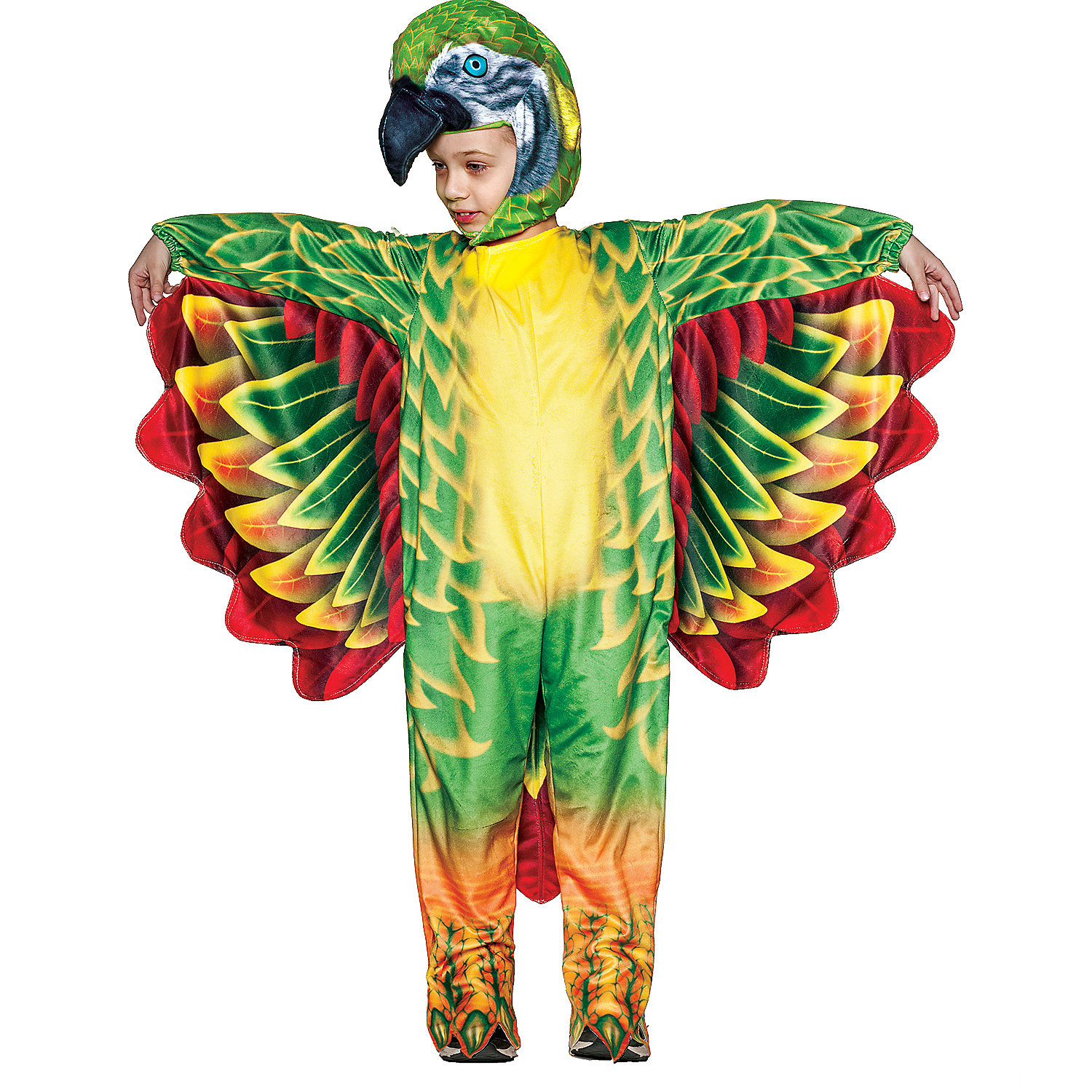 Toddler Green Parrot Printed Costume - Underwraps