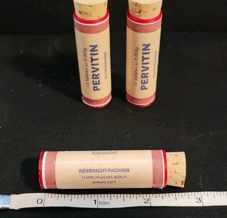 EMPTY! WW2 Pervitin Vial Replica 3D Printed Durable 3-Pack - 1:1 Scale US SELLER