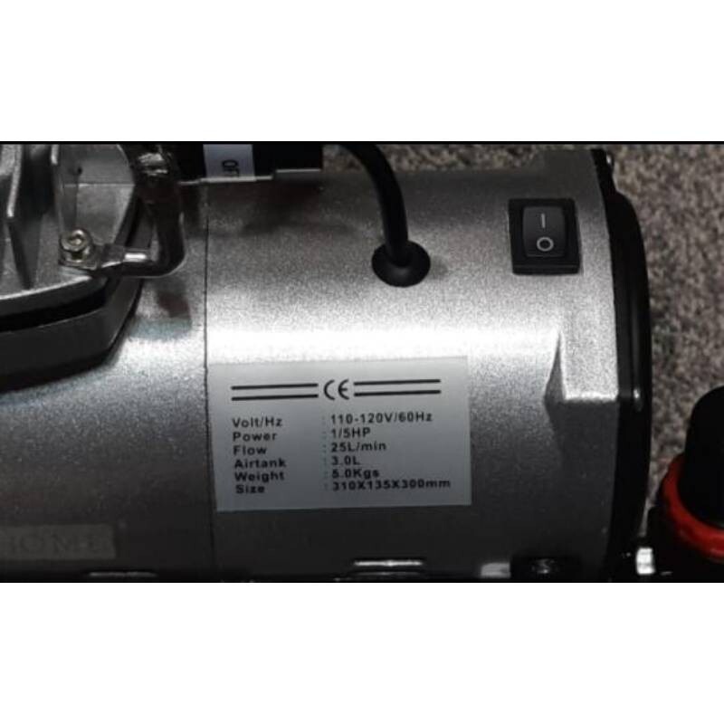 Dual Action Airbrush Kit 110-120V W/ 1/5 HP Air Compressor Tattoo Nail Paint Art