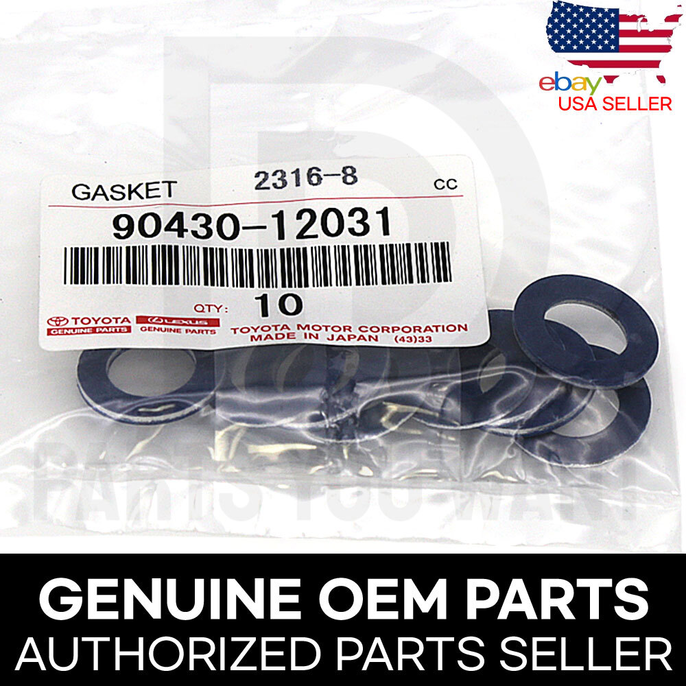 Genuine Toyota Lexus OEM Oil Drain Plug Washer Gasket 90430-12031 [ Set of 10 ]