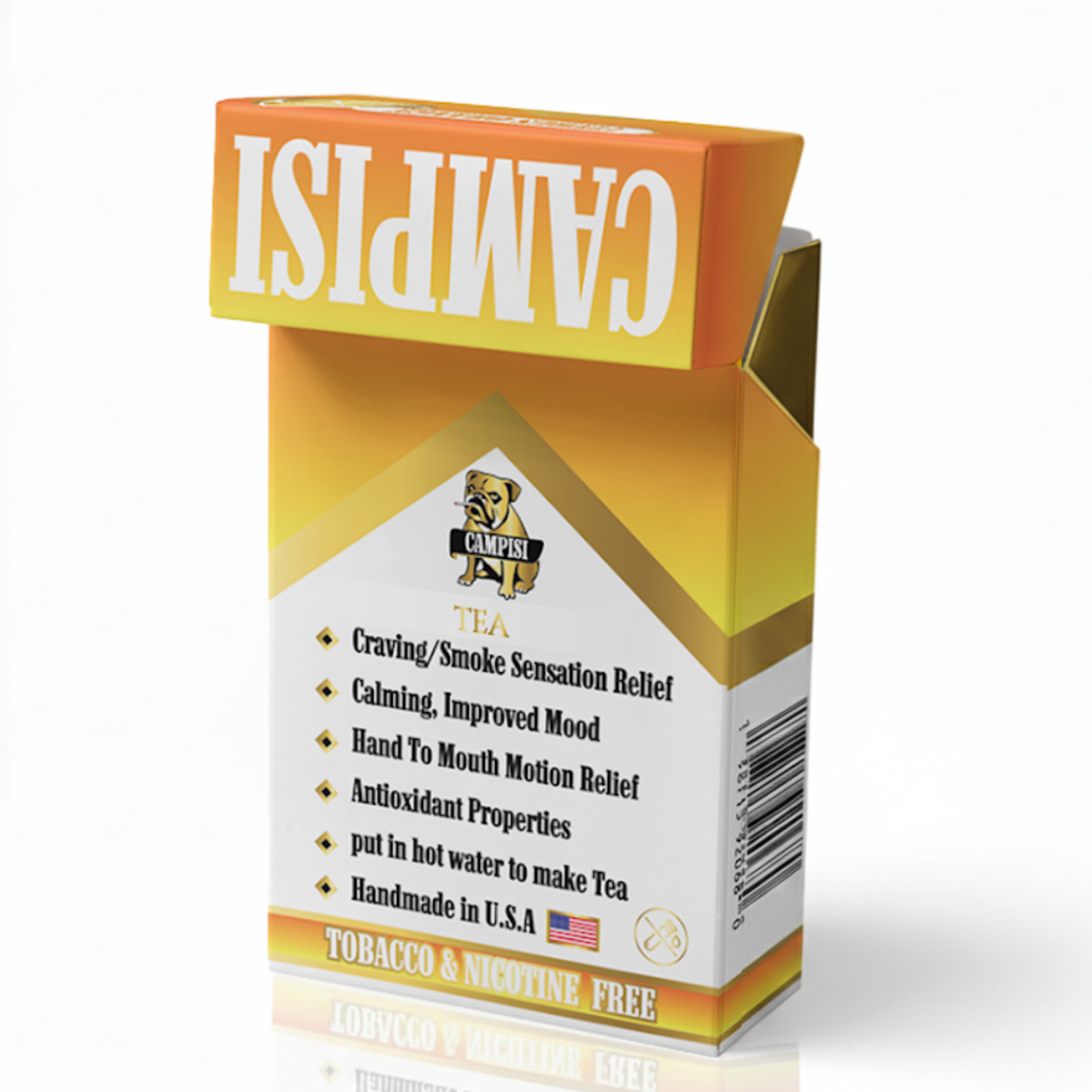 Campisi Citrus Orange Tea, Nicotine Free, Tobacco Free, Cessation aid, fruity