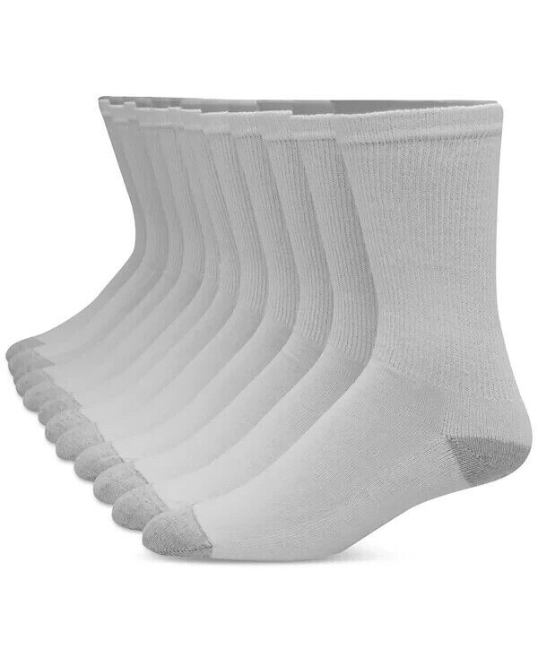 Hanes Men's 12-Pk.+1 free Ultimate Crew Socks 6-12 odor control wicking cool